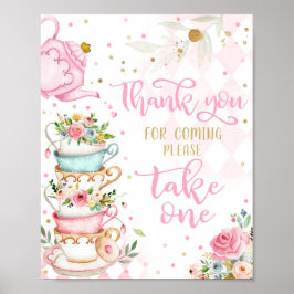 Gastgeschenke Par-Tee aus Pink & Gold Poster