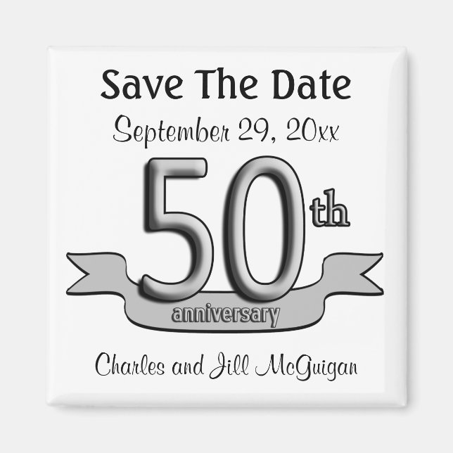 Gastgeschenke zum 50. Jubiläum Save the Date Magnet (Vorne)