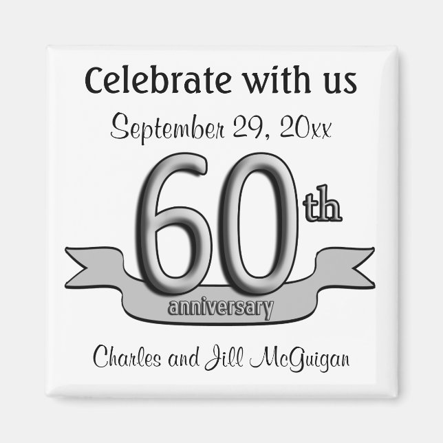 Gastgeschenke zum 60. Jubiläum Save the Date Magnet (Vorne)