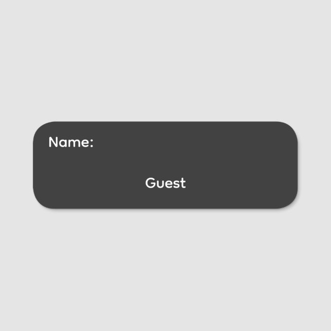 Gastname Pinback Namensschild (Vorderseite)