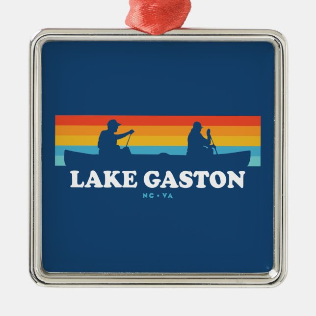 Gaston Lake North Carolina Virginia Canoe Ornament Aus Metall (Vorne)