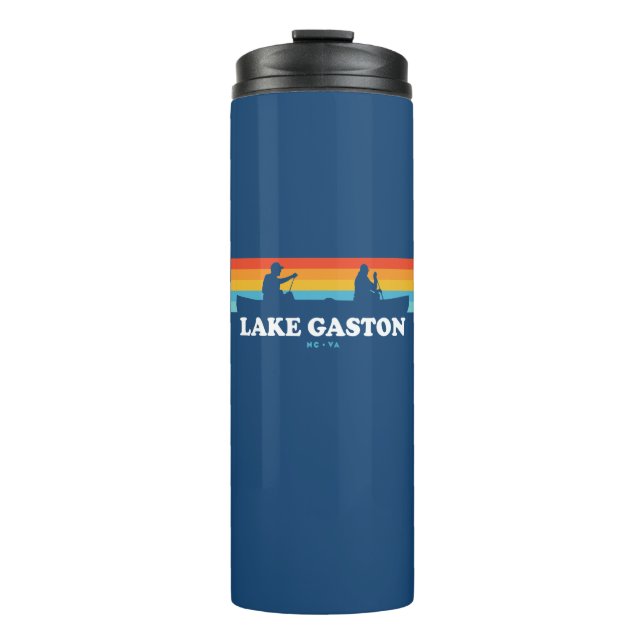 Gaston Lake North Carolina Virginia Canoe Thermosbecher (Vorderseite)