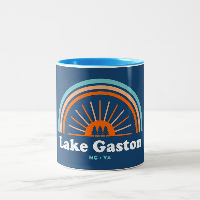 Gaston Lake North Carolina Virginia Rainbow Zweifarbige Tasse (Mittel)