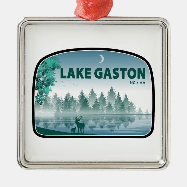 Gaston North Carolina Virginia Deer Ornament Aus Metall (Vorne)