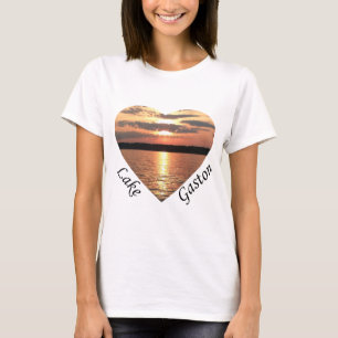 Gaston-See Sonnenuntergang Herz mit Gaston-See Tex T-Shirt