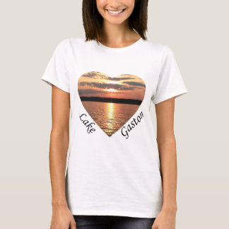 Gaston-See Sonnenuntergang Herz mit Gaston-See Tex T-Shirt