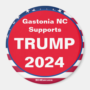 Gastonia NC unterstützt TRUMP 2024 Patriotischer M Magnet