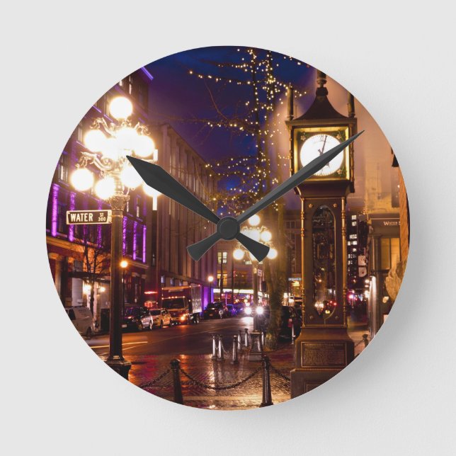 Gastown Steamclock Runde Wanduhr (Vorderseite)