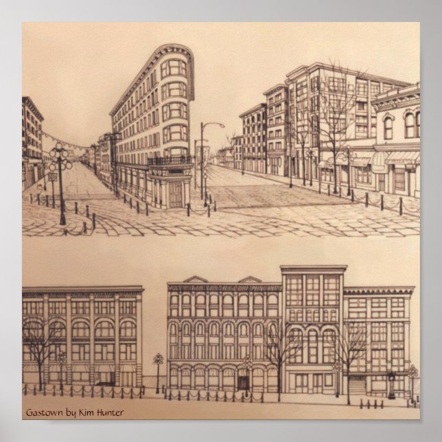 Gastown Vancouver Poster Souvenir von Kim Hunter (Vorne)