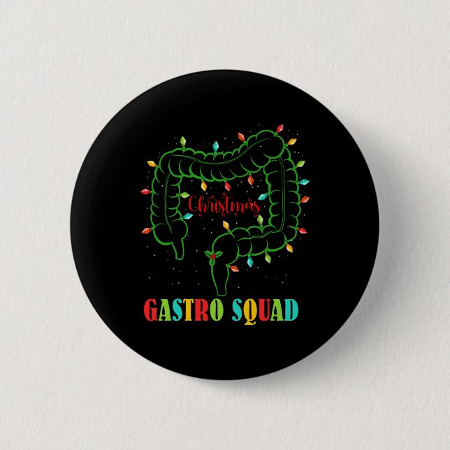 Gastro Nurse Squad Spaß Weihnachten Lights Gastroe Button (Vorderseite)