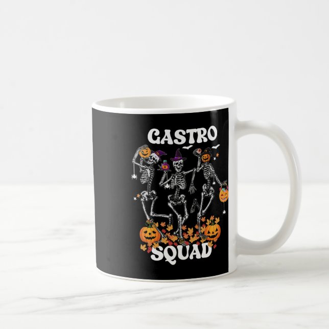 Gastro Squad Halloween Skeleton Dancing Endoskopie Kaffeetasse (Rechts)