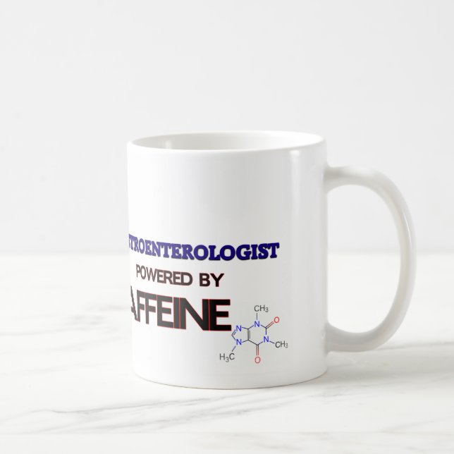 Gastroenterologe angetrieben durch Koffein Kaffeetasse (Rechts)