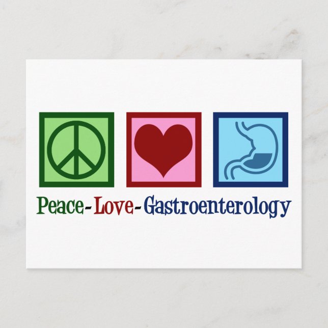 Gastroenterologe - Peace Liebe Gastroenterologie Postkarte (Vorderseite)
