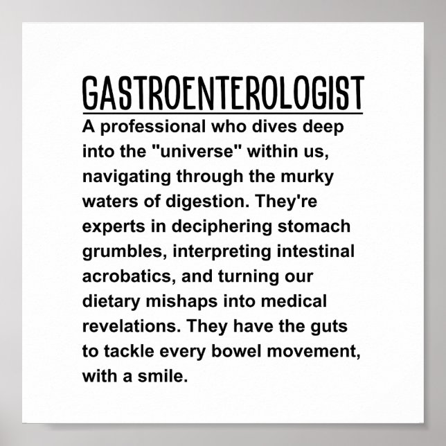 Gastroenterologe Poster (Vorne)