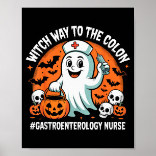 Gastroenterologie-Krankenschwester Lustiges Hallow Poster