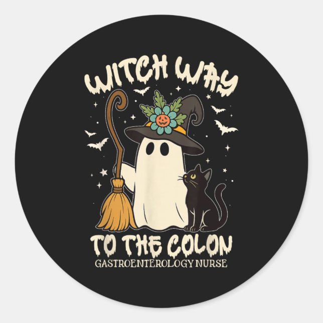 Gastroenterologie NurHalloween Endo Nurse Ghost Runder Aufkleber (Vorderseite)