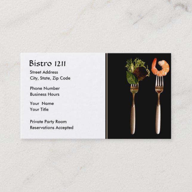 Gastronomie auf Foren Restaurant Business Card Visitenkarte (Vorderseite)