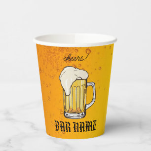 Gastronomie im Retro-Design für Bier-Logo-Shops Pappbecher