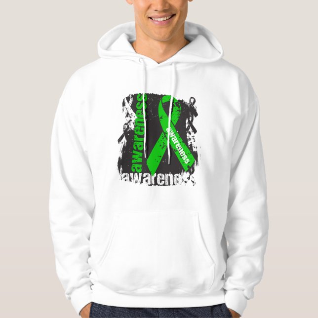 Gastroparesis Awareness Grunge Ribbon Hoodie (Vorderseite)