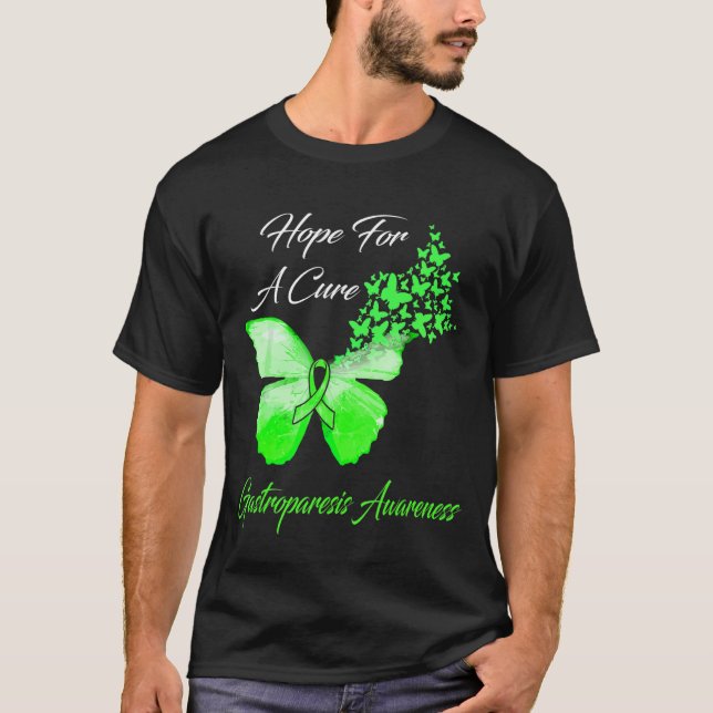 Gastroparesis Awareness Hope for a cuure Butterfly T-Shirt (Vorderseite)