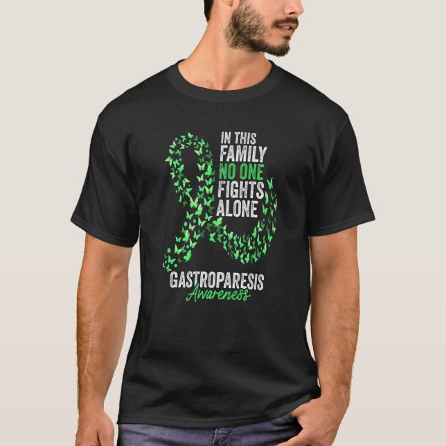 Gastroparesis Awareness Month Butterflies Green Ri T-Shirt (Vorderseite)