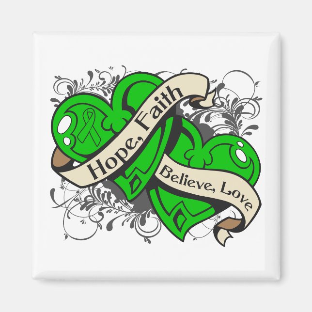 Gastroparesis Hope Faith Duale Hearts Magnet (Vorne)