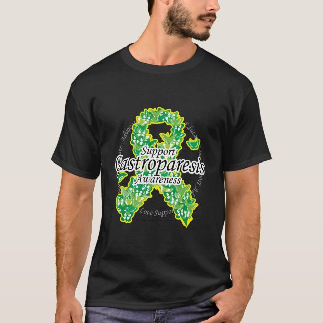 Gastroparesis Schmetterlings-Band T-Shirt (Vorderseite)