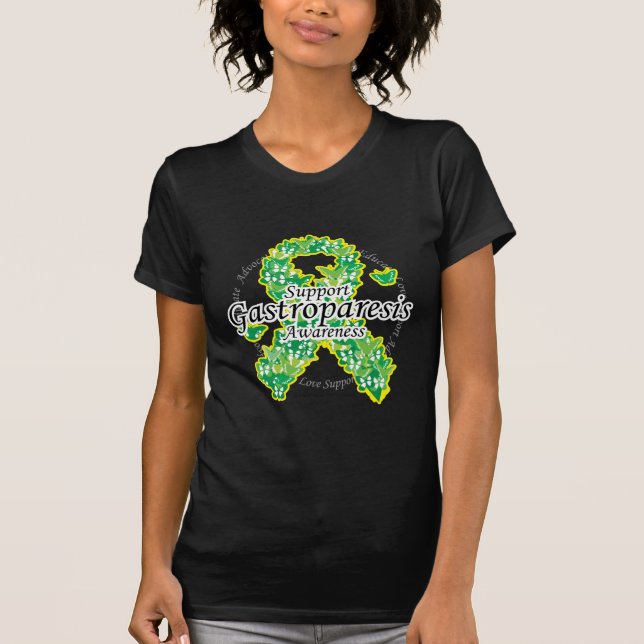 Gastroparesis Schmetterlings-Band T-Shirt (Vorderseite)