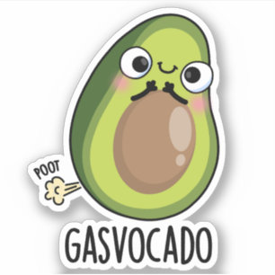 Gasvocado Funny Farting Avocado Pun Aufkleber