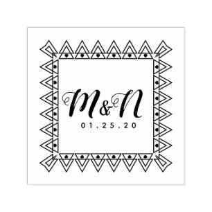 Gatbsy Vintage Wedding Logo Initials Permastempel