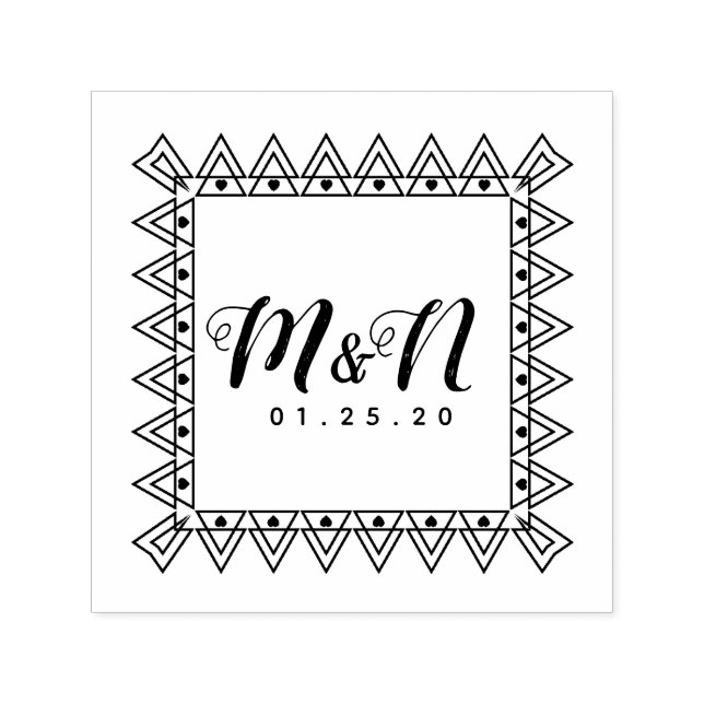 Gatbsy Vintage Wedding Logo Initials Permastempel (Design)
