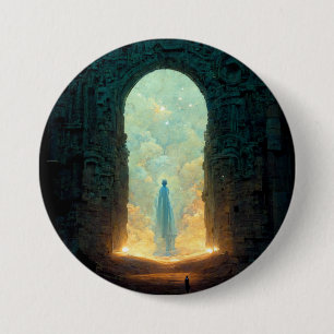 Gate of the Gods Fantasy Sci-Fi Art Button