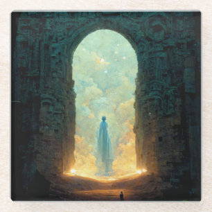 Gate of the Gods Fantasy Sci-Fi Art Glass Unterset Glasuntersetzer