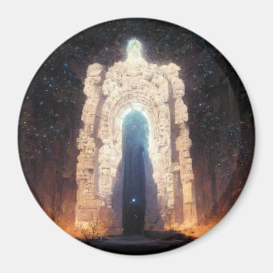 Gate To Eternity Fantasy Sci-Fi Art Button Magnet