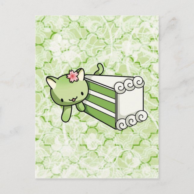 Gateau Matcha Kitty Postkarte (Vorderseite)