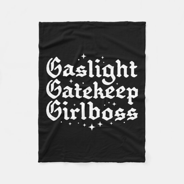 Gatekeep Girlboss Funny Bossbabe Feminist Meme Got Fleecedecke (Vorderseite)