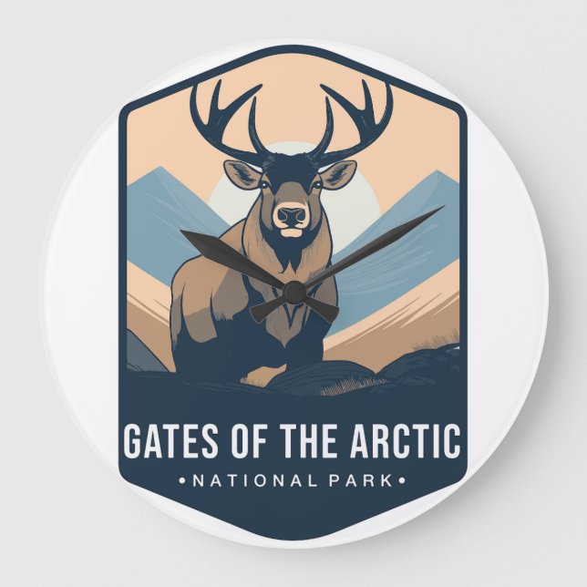 GATES OF THE ARCTIC NATIONAL PARK CLOCK 2025 GROßE WANDUHR (Vorderseite)