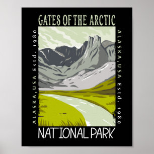 Gates of the Arctic National Park Retro abgenutzt Poster