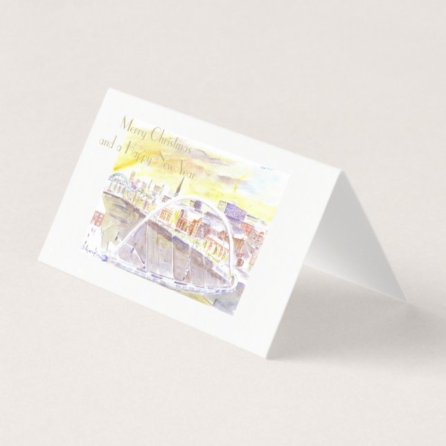 Gateshead Milenium Bridge Weihnachtskarten (Vorderseite)