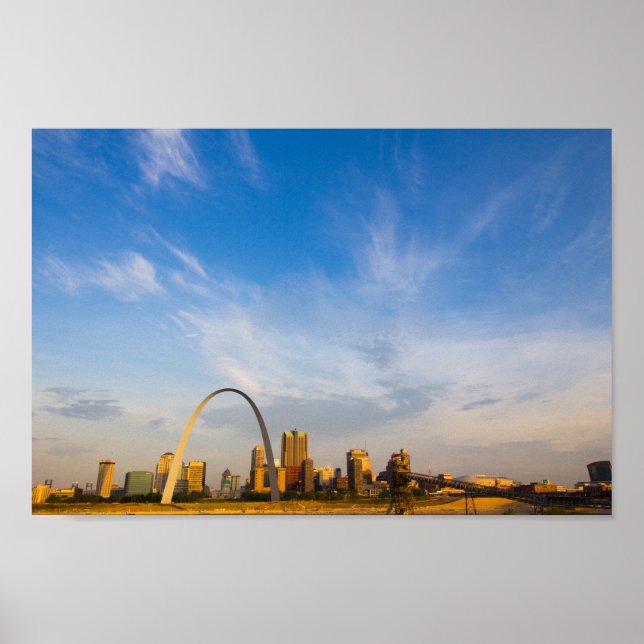 Gateway Arch & Downtown St. Louis am Morgen Poster (Vorne)