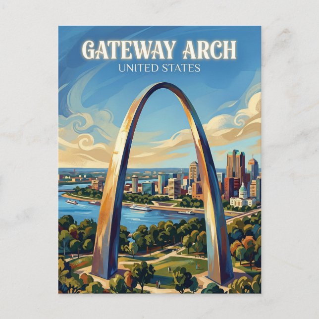 Gateway Arch Missouri Postkarte (Vorderseite)