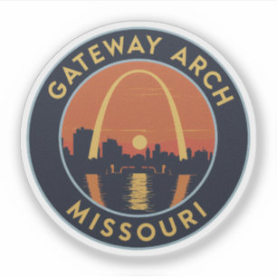 Gateway Arch Missouri Vintage Reise Aufkleber