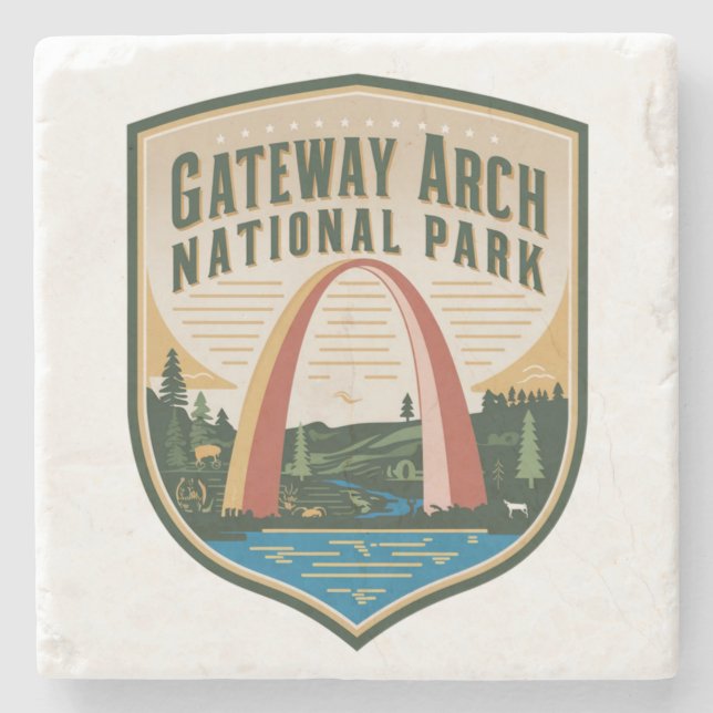 Gateway Arch National Park Abzeichen Steinuntersetzer (Vorderseite)