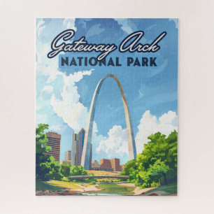 Gateway Arch National Park Missouri St Louis Retro Puzzle