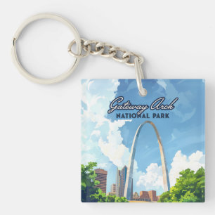 Gateway Arch National Park Missouri St Louis Retro Schlüsselanhänger