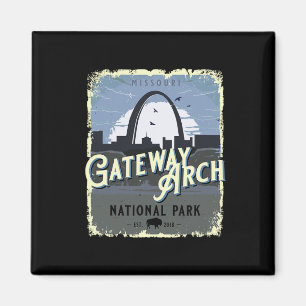 Gateway Arch National Park Vintage Reise Urlaub Magnet