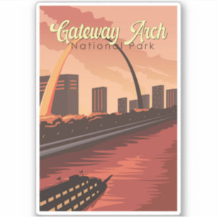 Gateway Arch Nationalpark Illustration Art Aufkleber