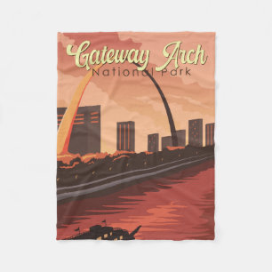 Gateway Arch Nationalpark Illustration Art Fleecedecke