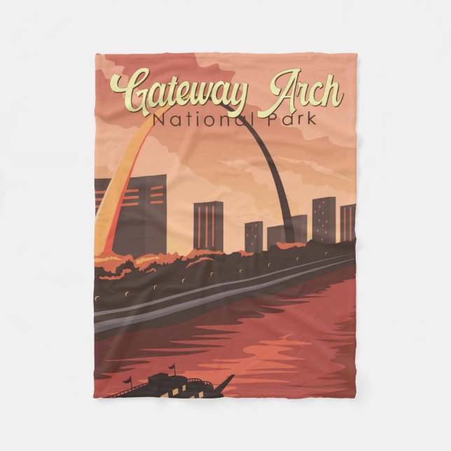 Gateway Arch Nationalpark Illustration Art Fleecedecke (Vorderseite)