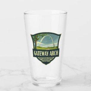Gateway Arch Nationalpark Illustration Retro Art Glas
